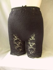 Vintage Cabernet XL Shaping Long Leg Girdle Sheer Lace Panels 5661 Black