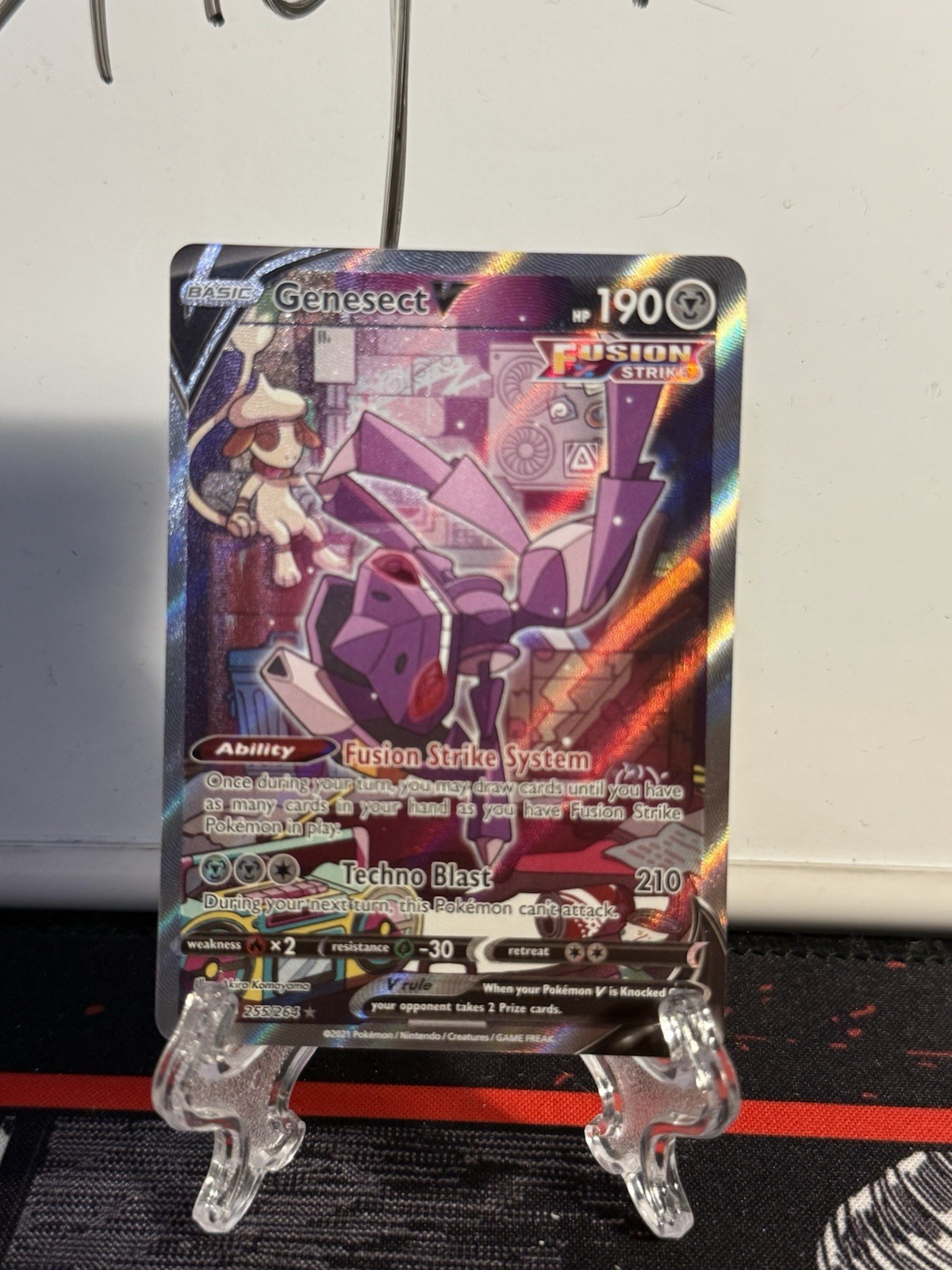 Genesect V (Alternate Full Art) 255/264 Swsh08: Fusion Strike Holo NEAR MINT