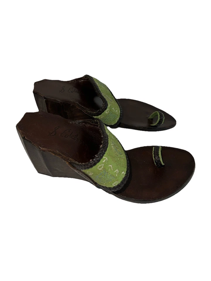 Sam Edelman Sandalias Cuña 7.5 Verde Foto 4 de 4