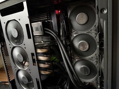 80GB VRAM AI Workstation 4x RTX A4500 Dual NVLink TR 3975WX 8x32GB WRX80E Sage