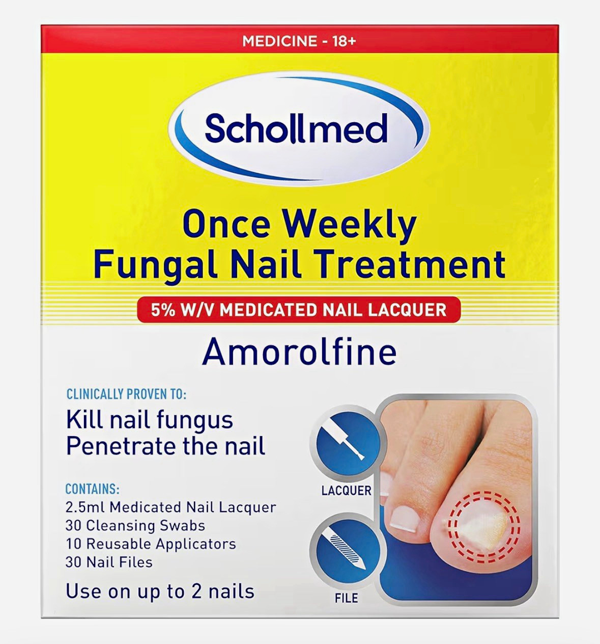 Schollmed Once Weekly Fungal Nail Treatment 2.5ml Amorolfine 5% – Exp 07/27