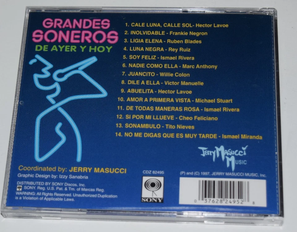 Grandes Soneros De Ayer Y Hoy CD Salsa Marc Anthony Rubén Blades Sony 1997 Foto 3 de 4