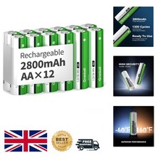 Reliable 12 Pack Rechargeable AA Batteries - 1.2V NiMH, Long-Lasting Performance 2.85 per battery