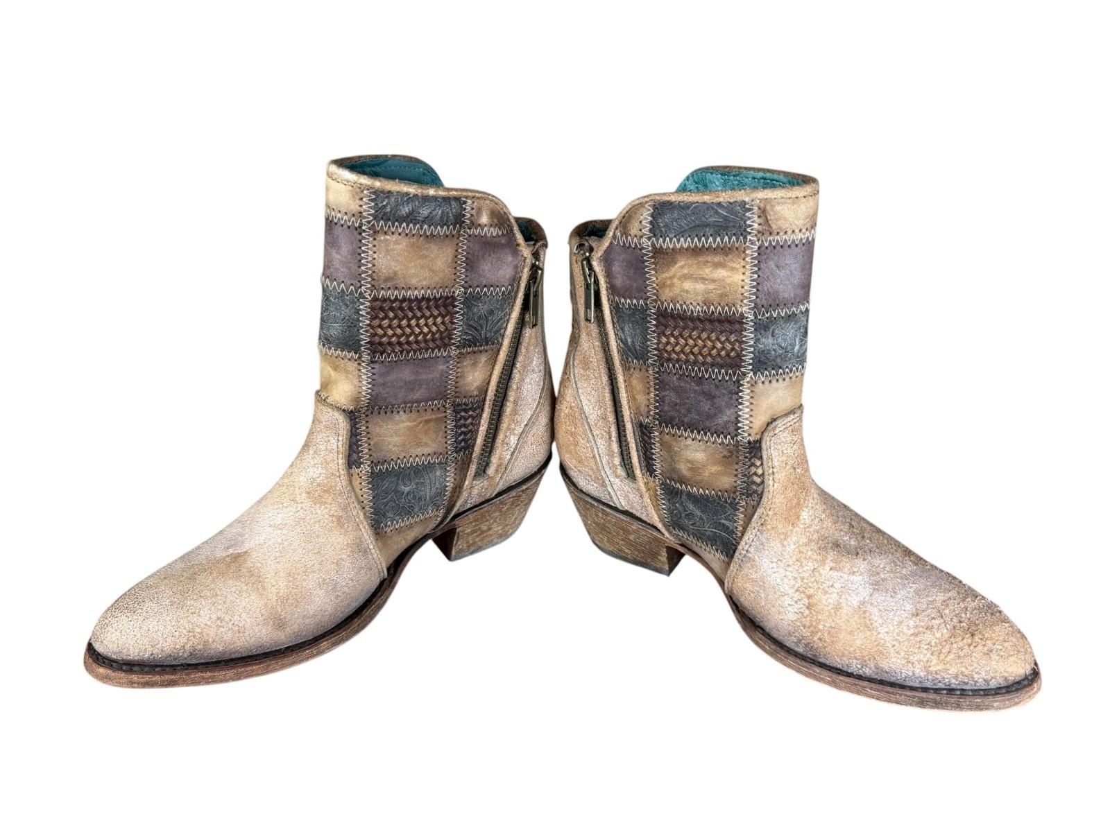 Corral Leather Patchwork Western Cowboy Booties S… - image 2