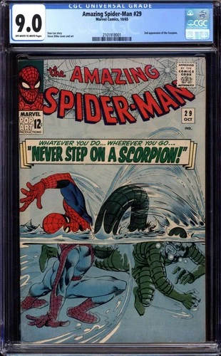 AMAZING SPIDER-MAN #29 CGC 9.0 OW/WH PAGES // 2ND APPEARANCE OF SCORPION 1965