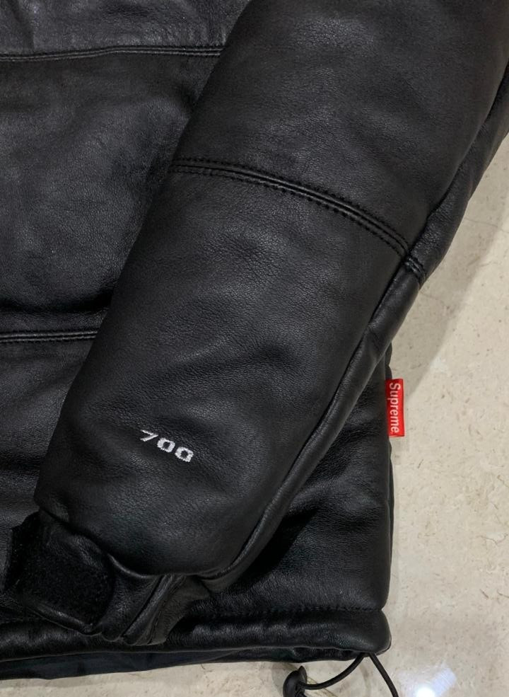 Men’s Nuptse Style Black Leather Puffer Jacket – Mountain Inspired Coat thumbnail 5