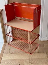 Vintage 1960's/70's Hago Orange Steel & Wire Shelving System Outdoor Kitchen