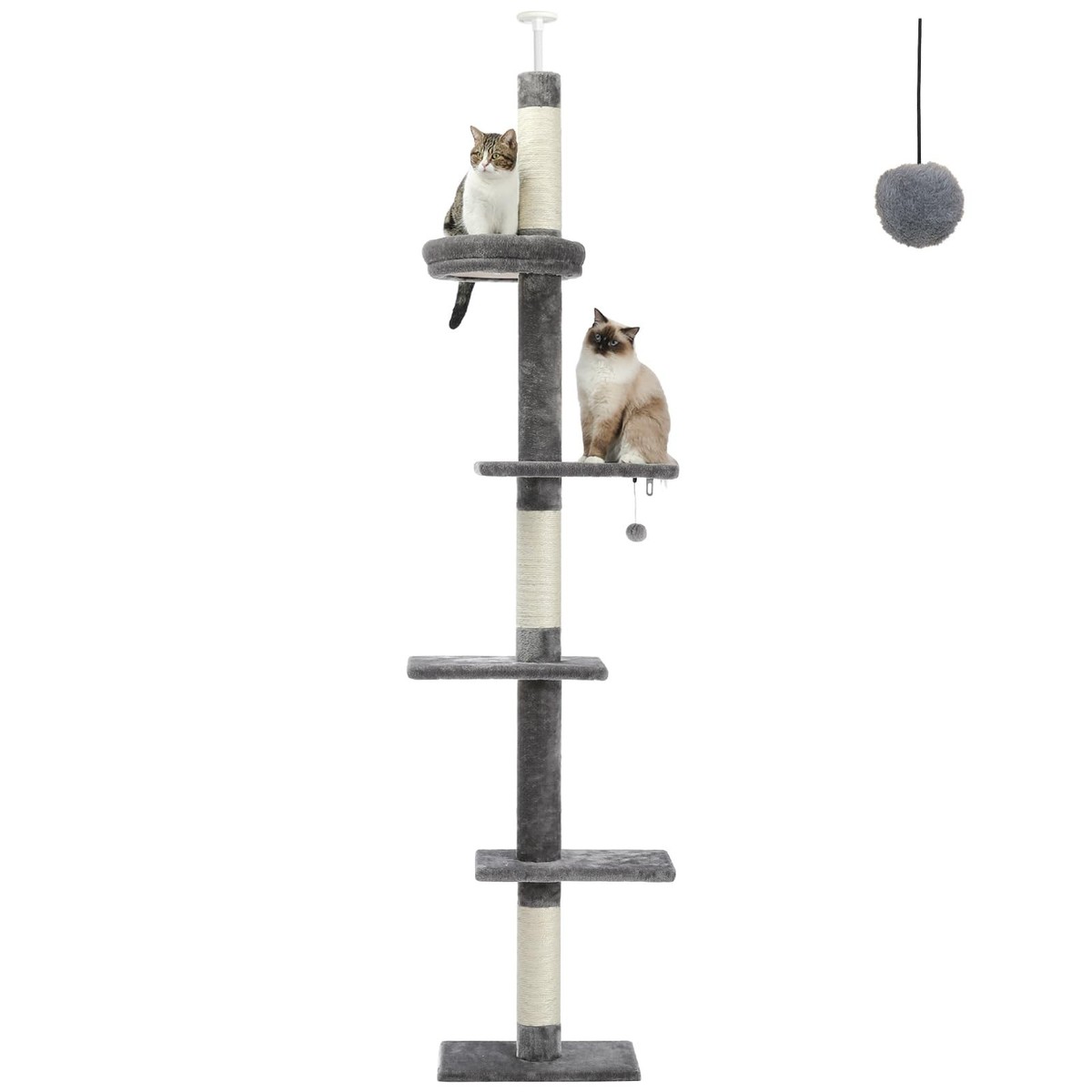 petcha PETEPELA Cat Tower 5-Tier Floor to Ceiling Cat Tree Height
