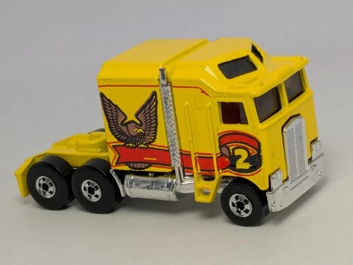 Vintage Hot Wheels Workhorses YELLOW Thunder Roller Semi Truck #3924