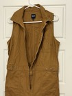 Gap Women's Brown Sleeveless Collared Zip Jumpsuit Straight Leg Pockets Size 10 — photo 4