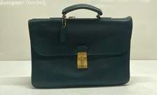 VTG Coach Dark Forest Green Leather Combo Lock Briefcase