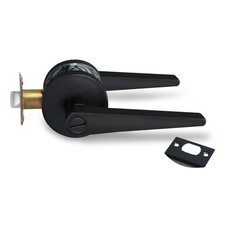 Black Door Lever for Bedroom Bathroom Solid Privacy Door Lever with MatteBl...