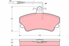 TRW Bremsbelagsatz, Scheibenbremse GDB1203 für RENAULT