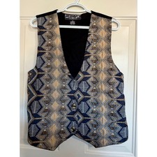 Vintage 90s Agapo Woven Southwestern Tapestry Vest Size M