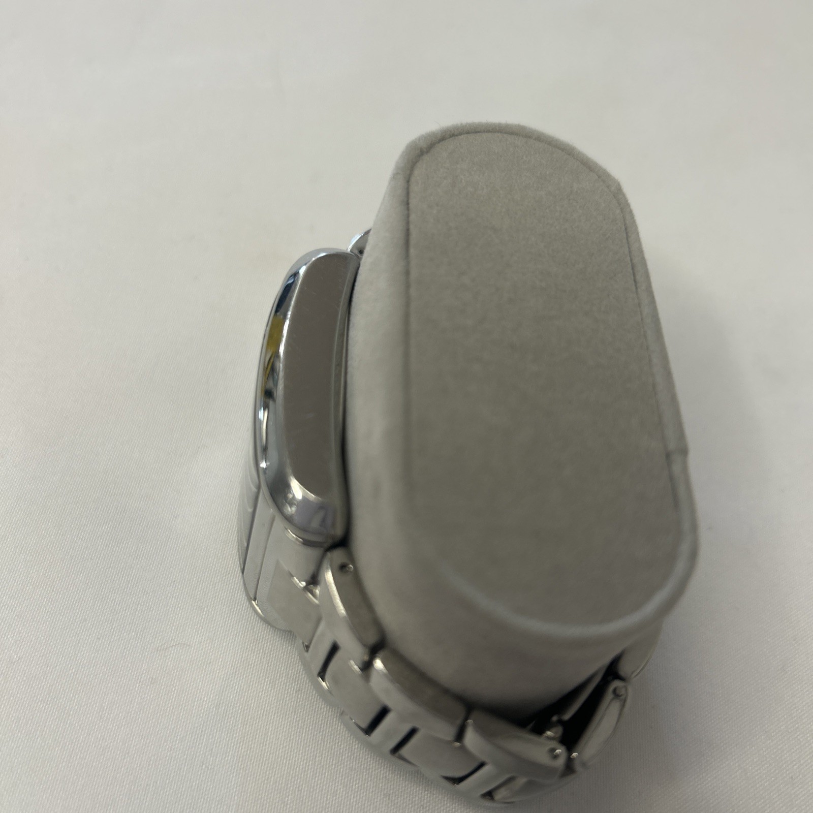 GUESS Men's Classic Chrome Rectangular Diamond Ac… - image 5