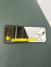 Rare Vintage Peanuts Snoopy & Woodstock Rearview Vanity Visor Mirror