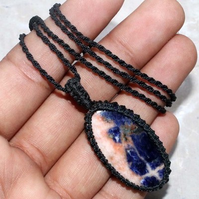 Macrame Thread Sodalite Necklace FreeSize Holiday Gifts Limited Stock Deal MJ