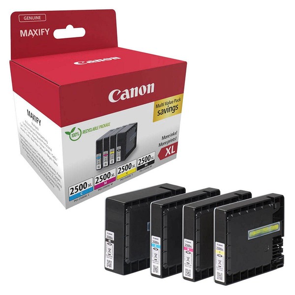 Original Druckerpatronen F. Canon PGI-2500 Xl Maxify Schwarz Cyan Magenta Yellow-image