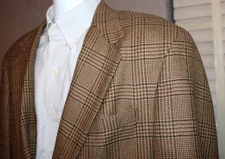 Austin Reed London Men's Brown Glen Plaid Wool Sportcoat Blazer Sz 42 L Preppy