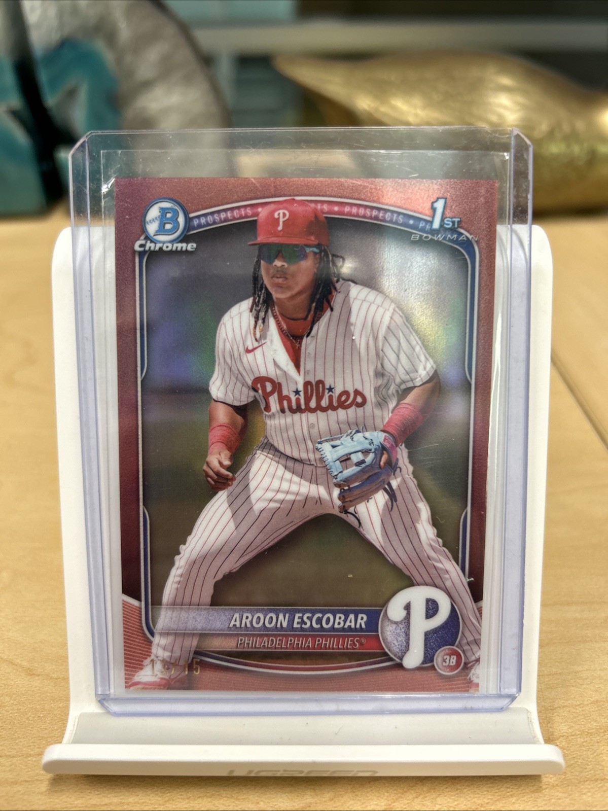 2025 Bowman Chrome Prospects Aroon Escobar #BCP-65 Rose Gold Refractor /15 (RC)