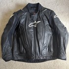 Alpinestars Leather Motorcycle Jacket Black White Racing CE Armor MotoGP Size 46