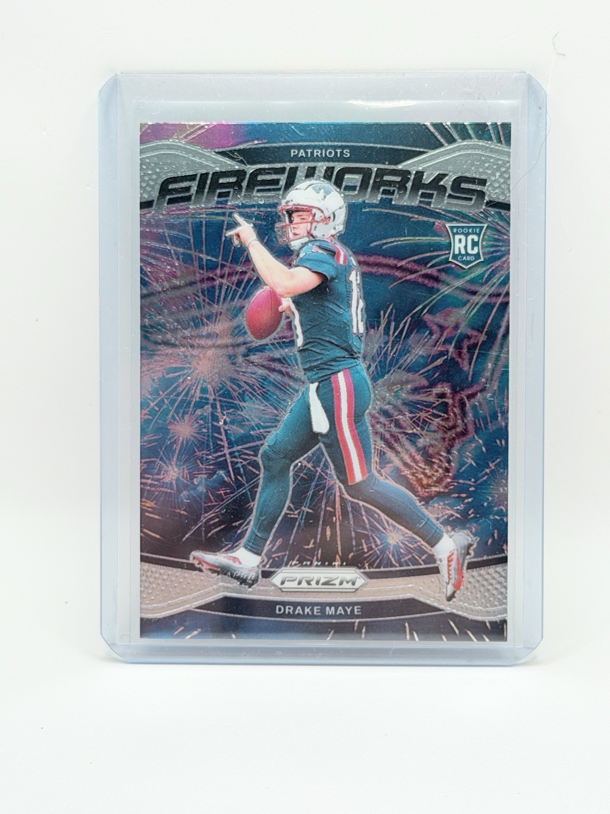 Drake Maye RC Green Wave Fireworks Prizm 2024 Panini Prizm Rookie Patriots