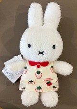 Miffy Plush Toy White Boa Fabric Strawberry Dress Soft Stuffed Animal Rare