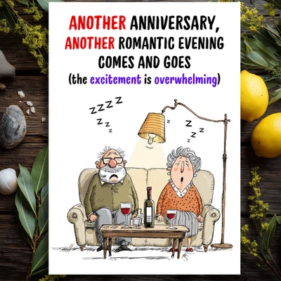 FROMUSTOYOUPRINTS Funny Rude Happy Anniversary Card For Husband Wife Novelty Card For Him For Her