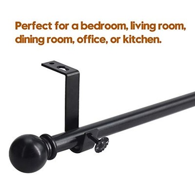 Pack Of 4 Ceiling Curtain Rod Brackets – Heavy-Duty Matte Black Stainless Steel Holders For 1-Inch (26mm) Rods – Ceiling Or Wall Mount