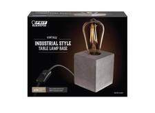 Feit Electric CUBE1 Cube Lamp Base 3.6" Concrete Beige/White Concrete