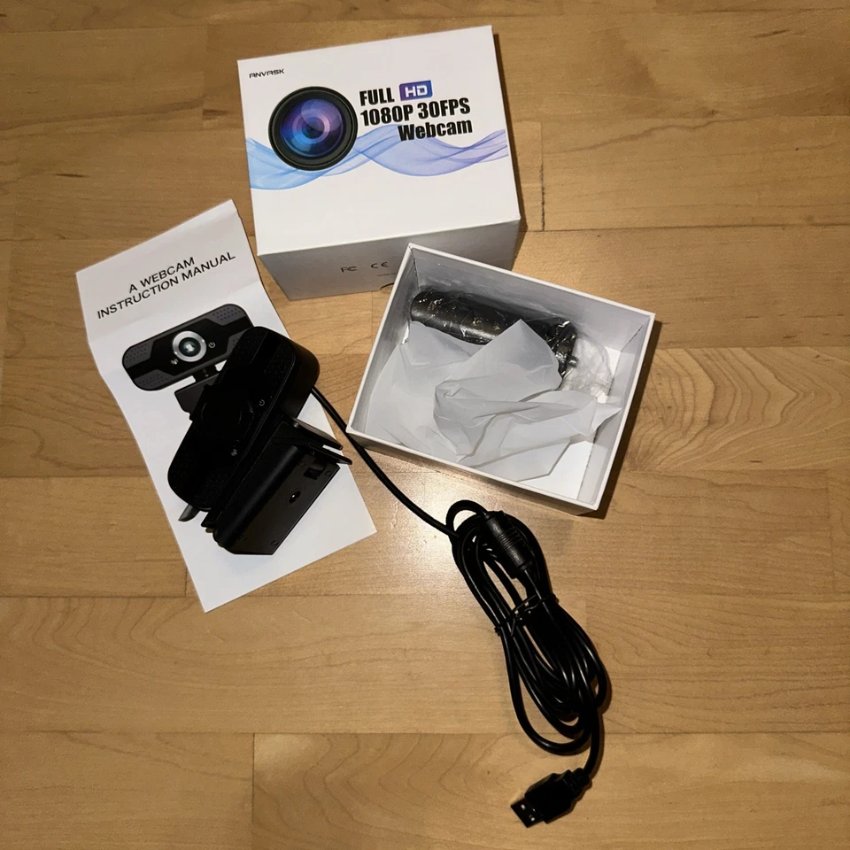 Anvask CM-04 Full HD 30FPS Webcam 1080p +Linsenabdeckung+Autofocus+Mikrofon