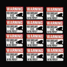 Red Window Warning Vinyl Decal Sticker Sign For Home Security Camera Store Bars