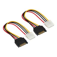 15-Pin SATA Male to 4-Pin Molex Female Power Adapter Cable   2 Pack
