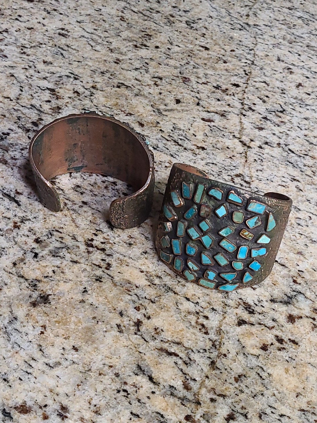 Solid Copper Vintage Bell Trading Post Turquoise … - image 1