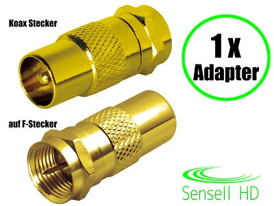 F-Stecker Koax Stecker SAT Kabel Adapter Verbinder Antennen Koaxial Receiver