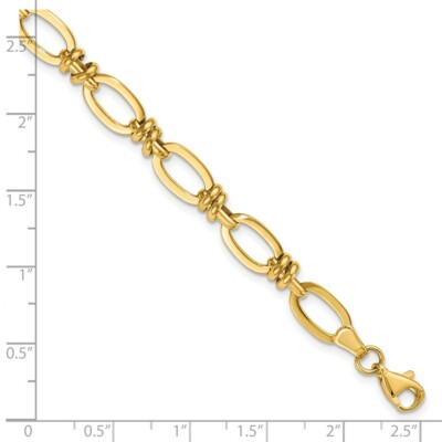 アクセサリー Gold Bracelet SP-Medium 14K Tri Color Gold Fancy Link Mother Mary 17mm ID Filigree