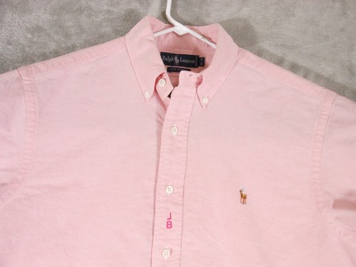Camisa Ralph Lauren Para Hombre 16.5-34 Abotonada Manga Larga Algodón Rosa Informal - Imagen 3 de 14