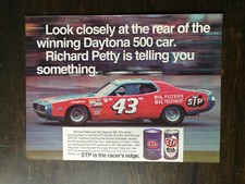 Vintage 1973 STP Oil Treatment Richard Petty Daytona 500 Original Ad 1022