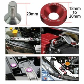 Password JDM GUNMETAL GRAY Fender Washers 10 PC Bumper Bolt Engine Dress Up Kit