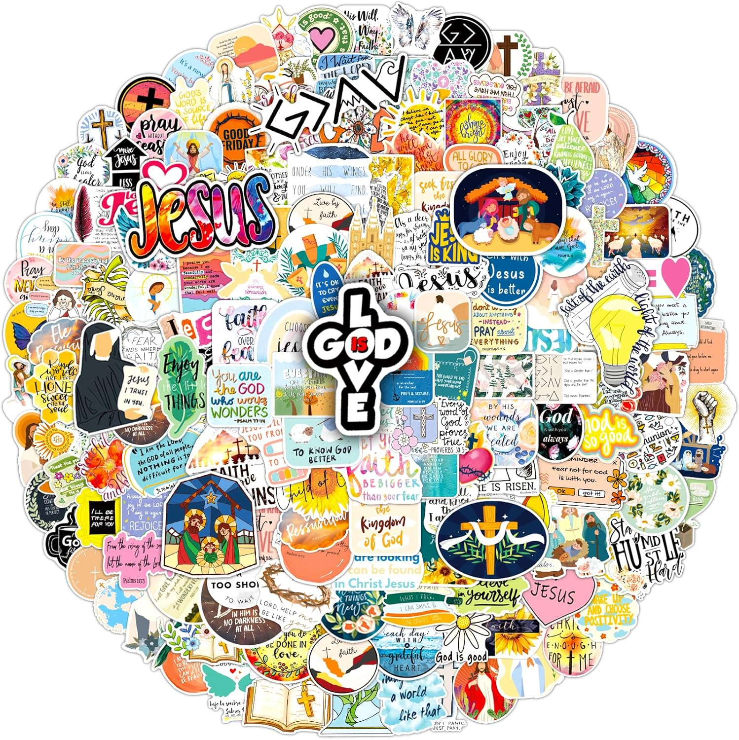300PCS Christian Stickers for Journaling, Bible Verse Decals for Teens or Adults