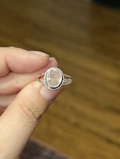 Morganite Sterling Silver Ring Size 7.25