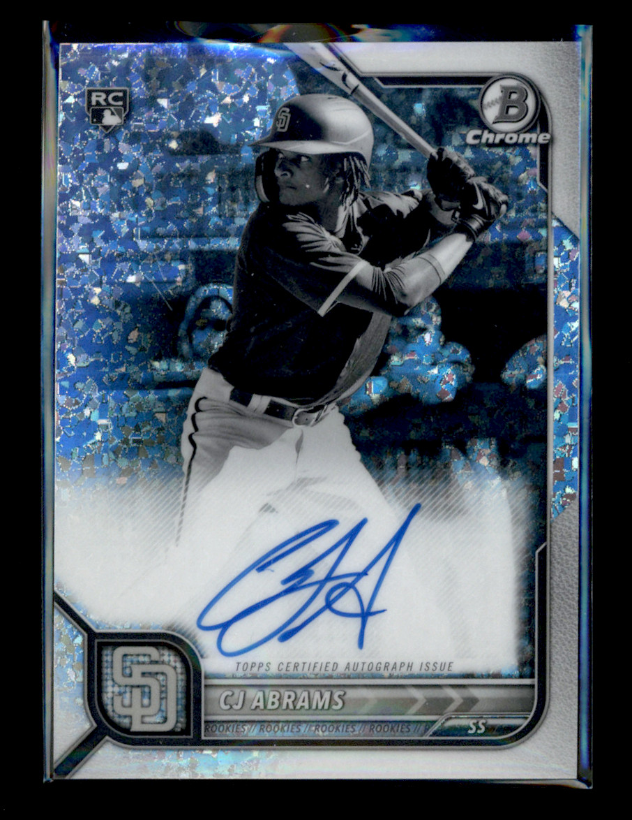 2022 Bowman Chrome CRA-CA CJ Abrams Black White Mini-Diamond Auto Rookie