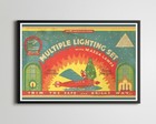 Vintage 1930s Polly's Christmas Lights POSTER! (up to 24 x 36) - Santa - Holiday