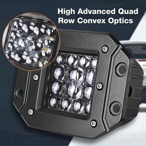 20inch LED Light Bar Flood Spot + 2x 5" 4-Rows Pods + Wiring Kit Offroad SUV ATV - Picture 15 of 24