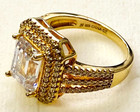 QVC Diamonique 14K Gold Clad Bridal Ring & Earrings Set Boxed Size 6 — photo 5