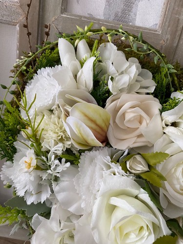 grosses Grabherz Grabdeko künstliche Rosen Gedenktag - Bild 9 von 13