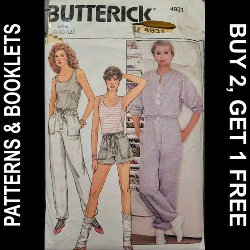 Vintage Butterick Jumpsuit/Pants/Shorts/Top Pattern #4931 Size 8-10-12 CUT to 8