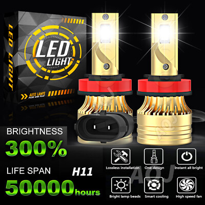H11 LED Headlight Super Bright Bulbs Kit 8000K White 330000LM High Low Beam Lamp