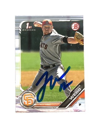 2019 Topps 1st Bowman Logan Webb Signed Baseball Card #BP-79 SF 