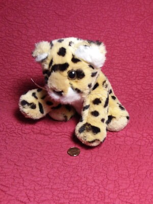 7'' sitting K&M International LEOPARD CHEETAH CUB plush stuffed bean bag
